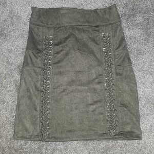 Army green skirt